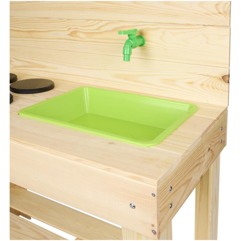 Houten modderkeuken met kraan - buiten speelkeuken - 5