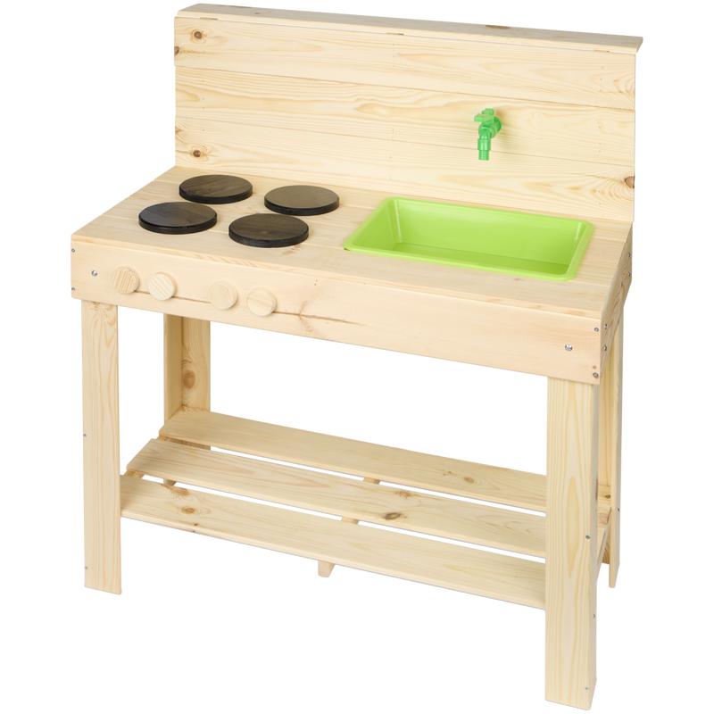 Houten modderkeuken met kraan - buiten speelkeuken - 2