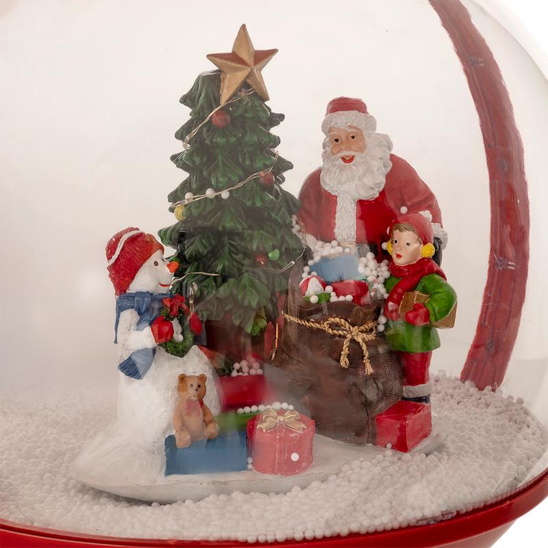 Kerstlantaarn met sneeuw, licht en geluid - 10