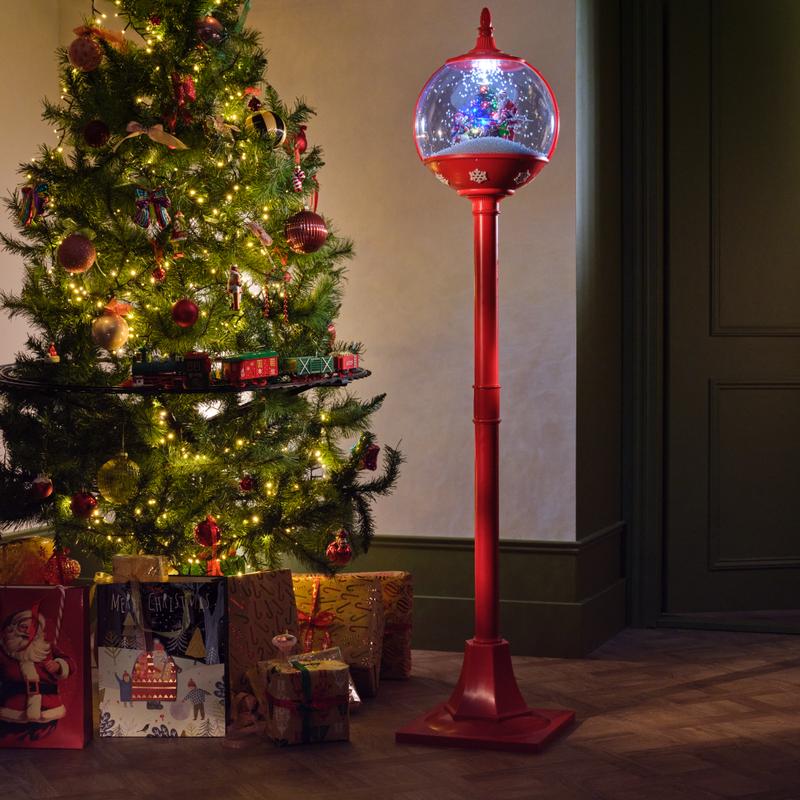 Kerstlantaarn met sneeuw, licht en geluid - 1
