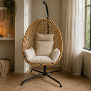Hangstoel met standaard - bruin - 1
