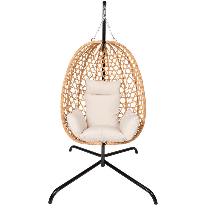 Hangstoel met standaard - bruin - 3