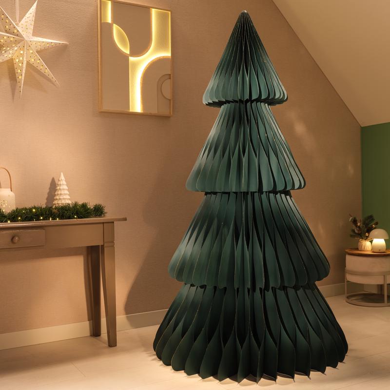 Papieren kerstboom XL - groen - 1