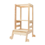 Houten leertoren / keukenhulp - bruin - 1