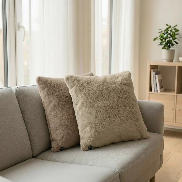 Warmtekussens set van 2 - taupe - 1