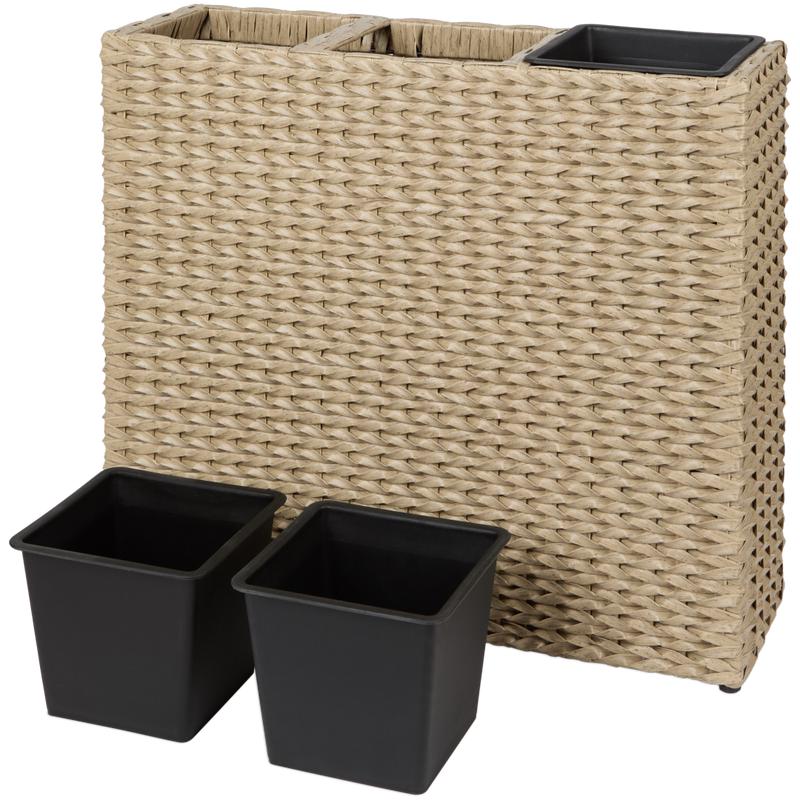 Rattan plantenbak 3-in-1 - lichtbruin - 3
