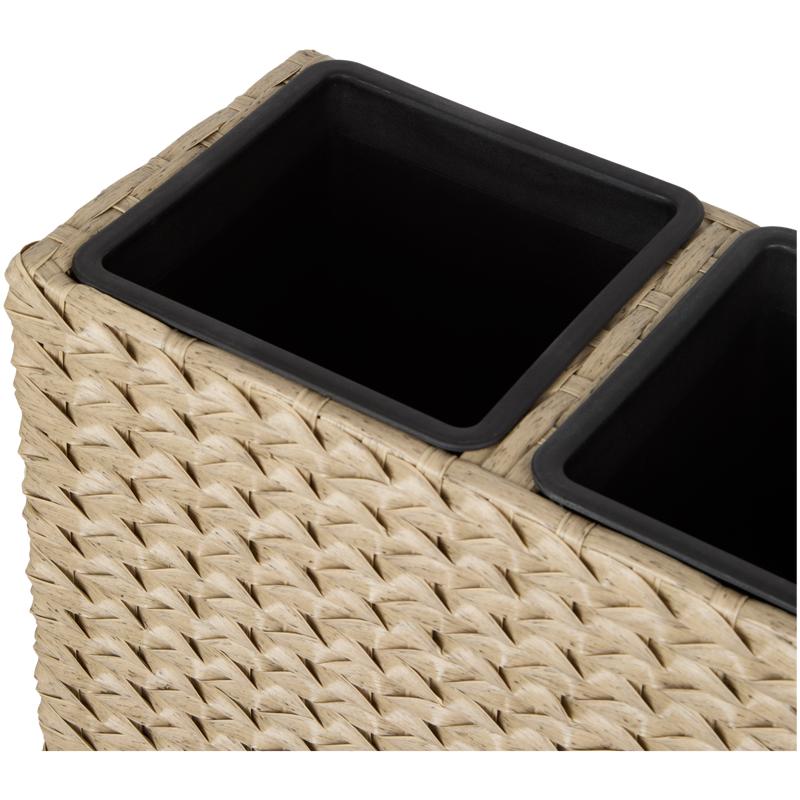 Rattan plantenbak 3-in-1 - lichtbruin - 4