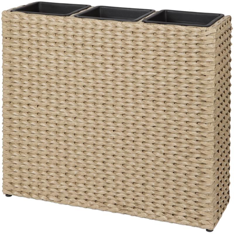 Rattan plantenbak 3-in-1 - lichtbruin - 2