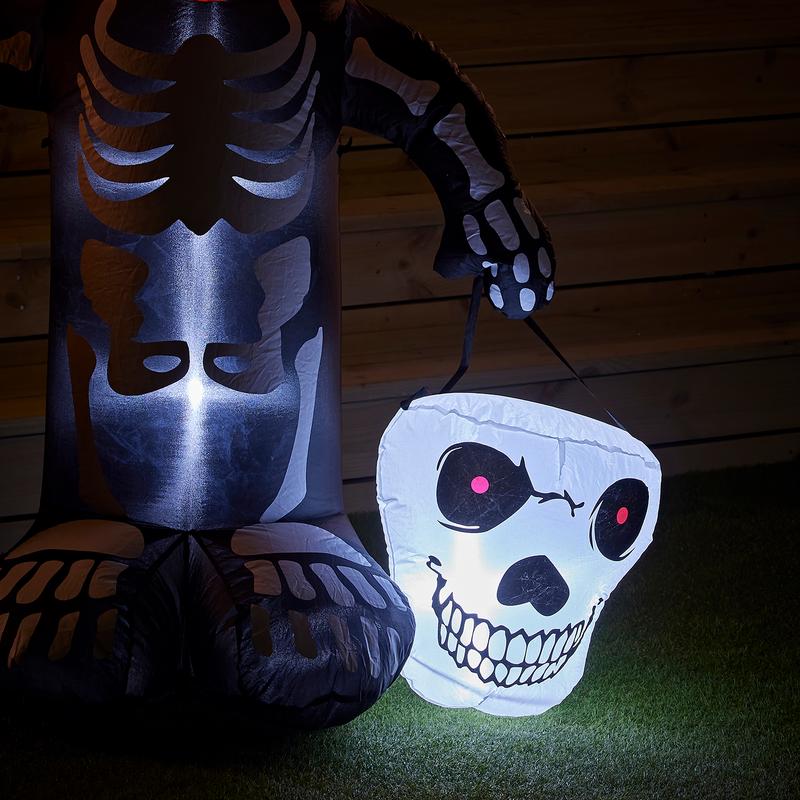 Opblaasbare Halloween decoratie pompoen skelet - 7