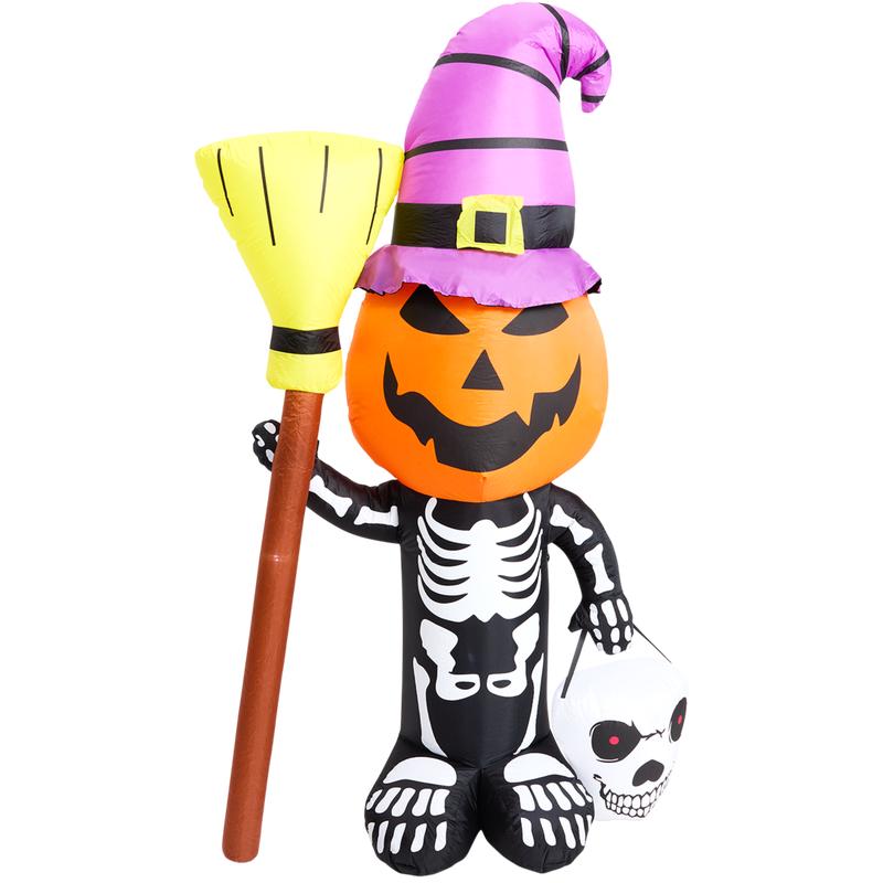 Opblaasbare Halloween decoratie pompoen skelet - 3