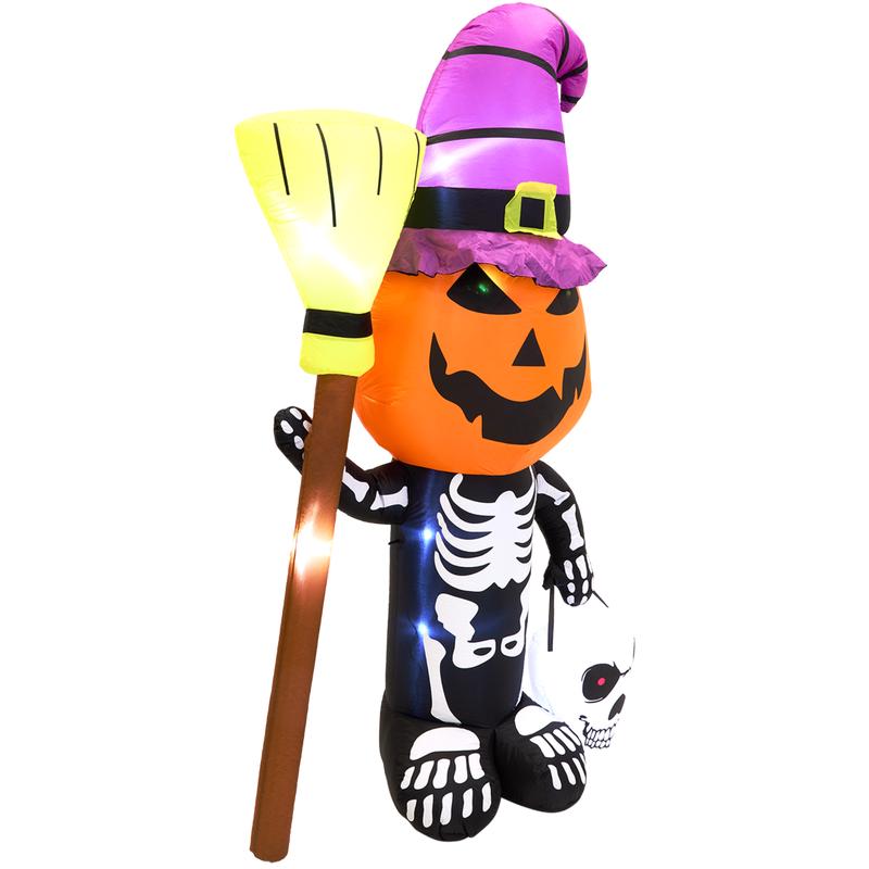 Opblaasbare Halloween decoratie pompoen skelet - 1