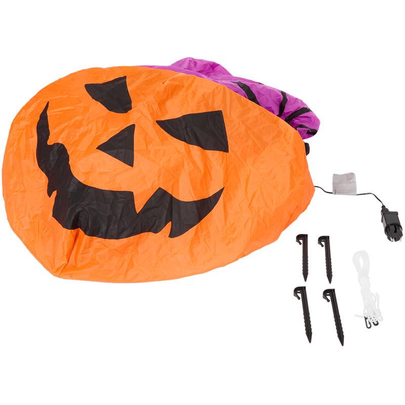 Opblaasbare Halloween decoratie pompoen skelet - 5