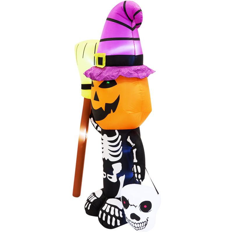 Opblaasbare Halloween decoratie pompoen skelet - 4