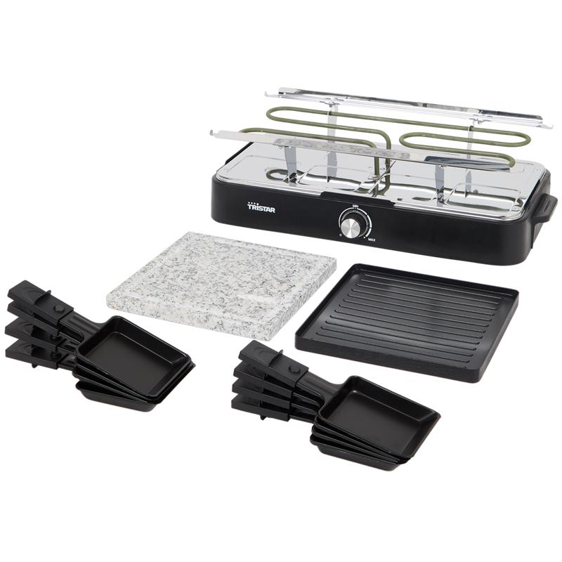 Tristar raclette- en gourmetset met steengrill - 3