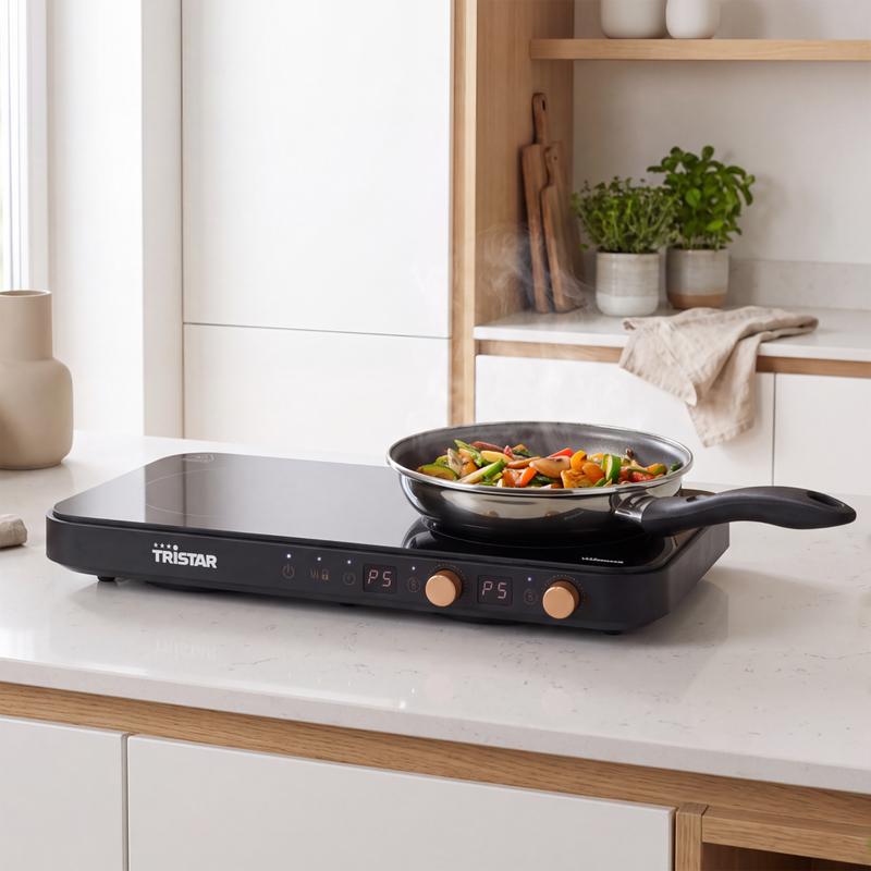 Tristar dubbele inductiekookplaat met grillplaat - 1