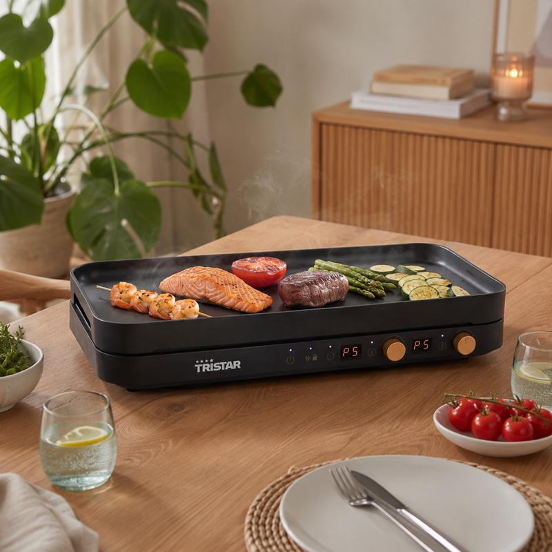 Tristar dubbele inductiekookplaat met grillplaat - 3
