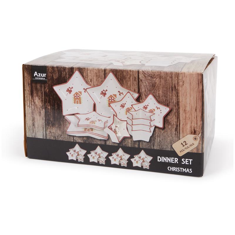 Kerstservies stervormig - 10