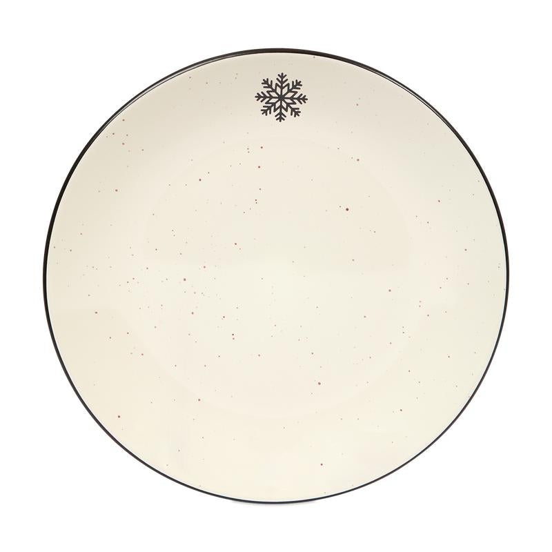 Gespikkelde bordenset - zwart met sneeuwvlok - 3