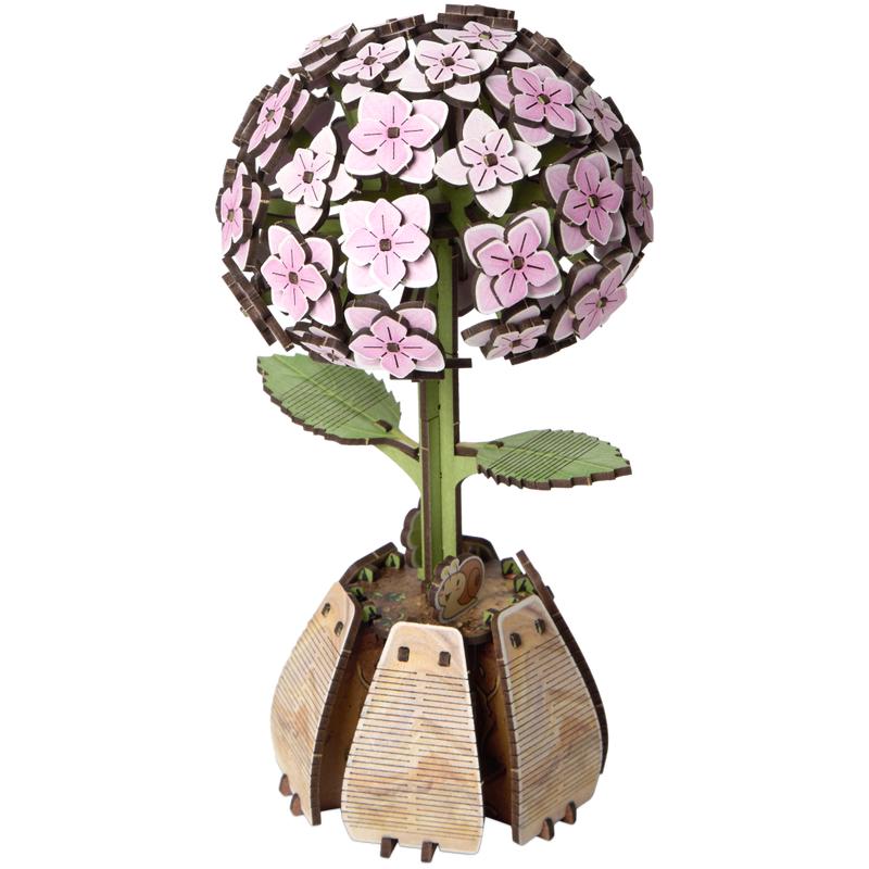 Houten 3D bloemenpuzzelset - 8