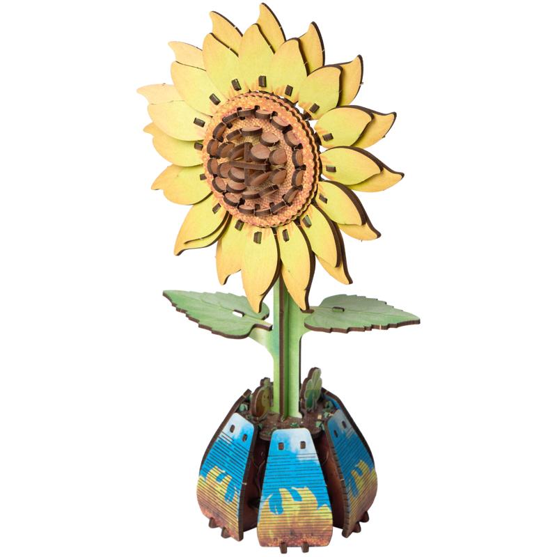 Houten 3D bloemenpuzzelset - 10