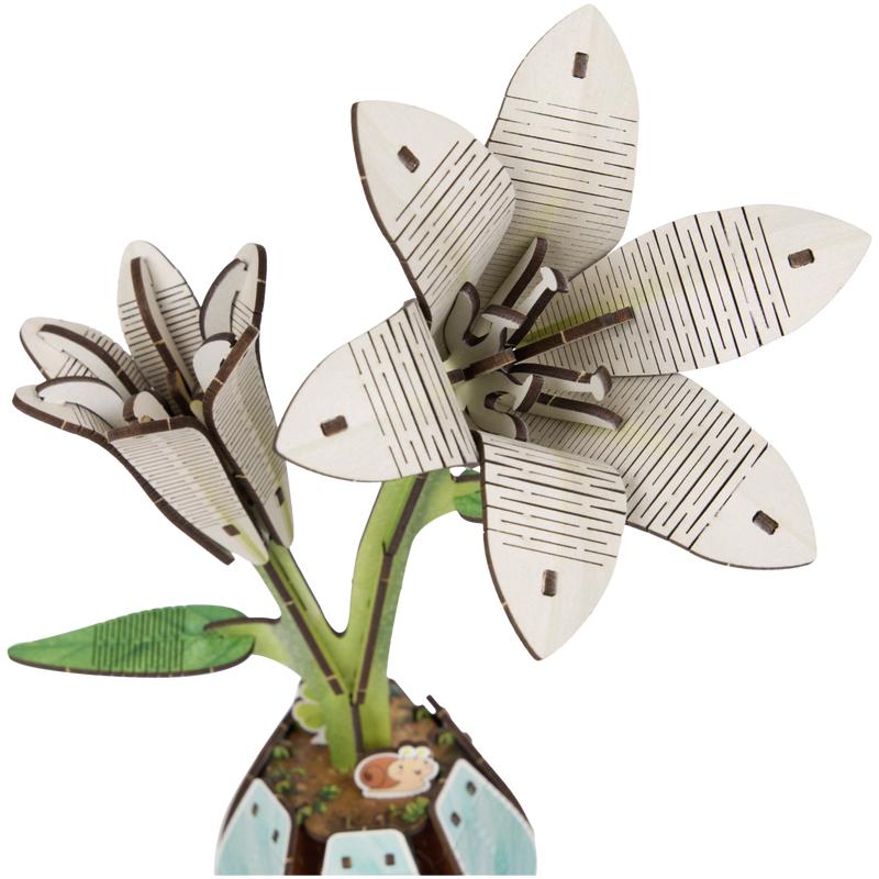 Houten 3D bloemenpuzzelset - 16