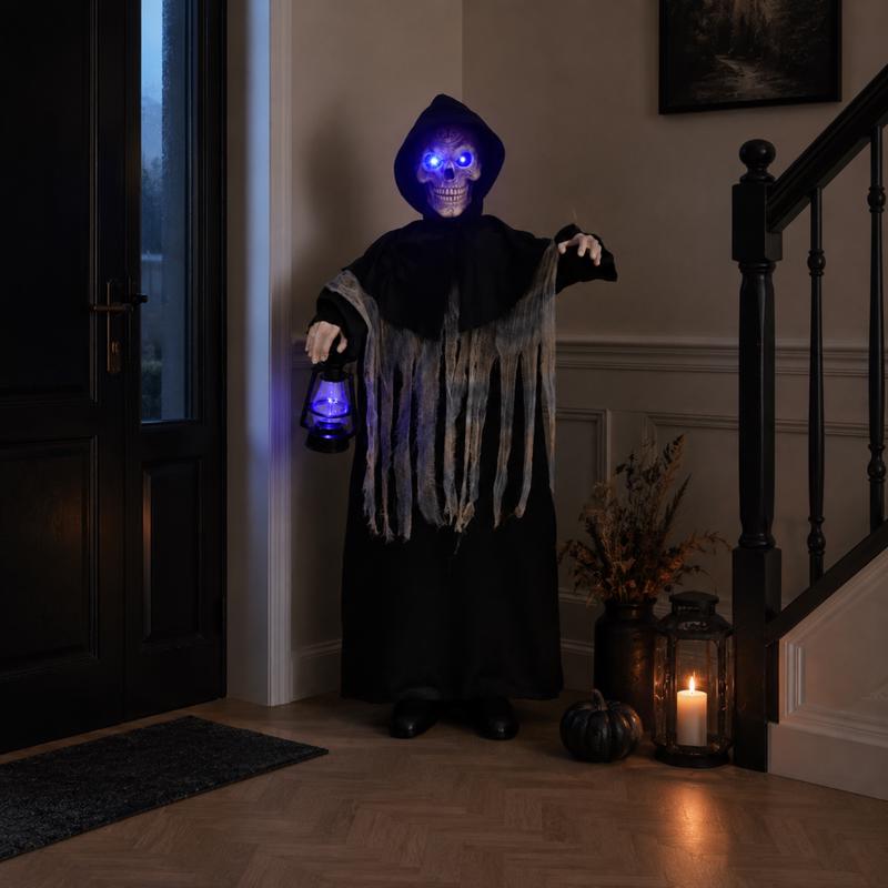 Halloween skelet Magere Hein met licht en geluid - 4