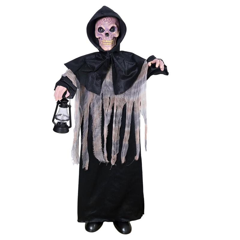 Halloween skelet Magere Hein met licht en geluid - 7