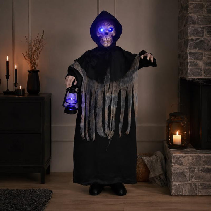 Halloween skelet Magere Hein met licht en geluid - 1