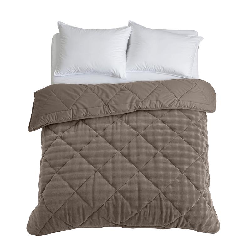 Lazy all-in-one dekbed Pom Pom Fur - taupe - 2