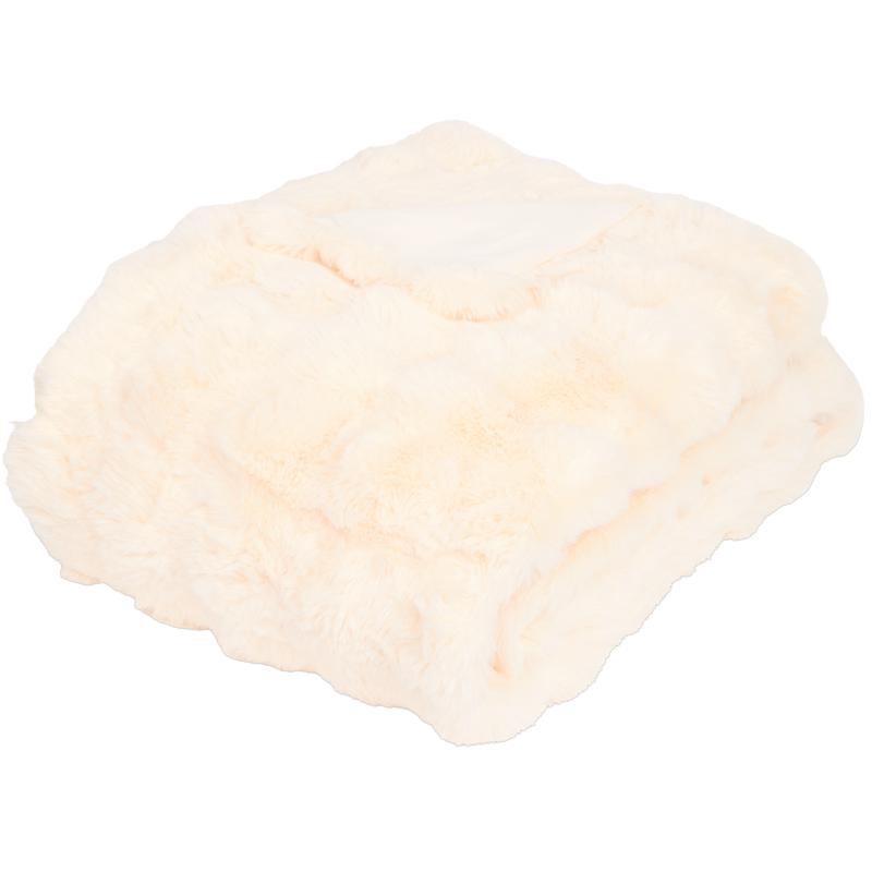 Pom Pom Fur plaid met kussens - crème-wit - 3