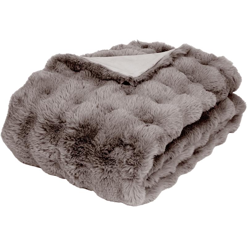 Pom Pom Fur plaid met kussens - taupe - 3