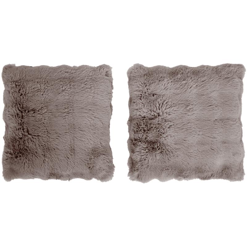 Pom Pom Fur plaid met kussens - taupe - 6