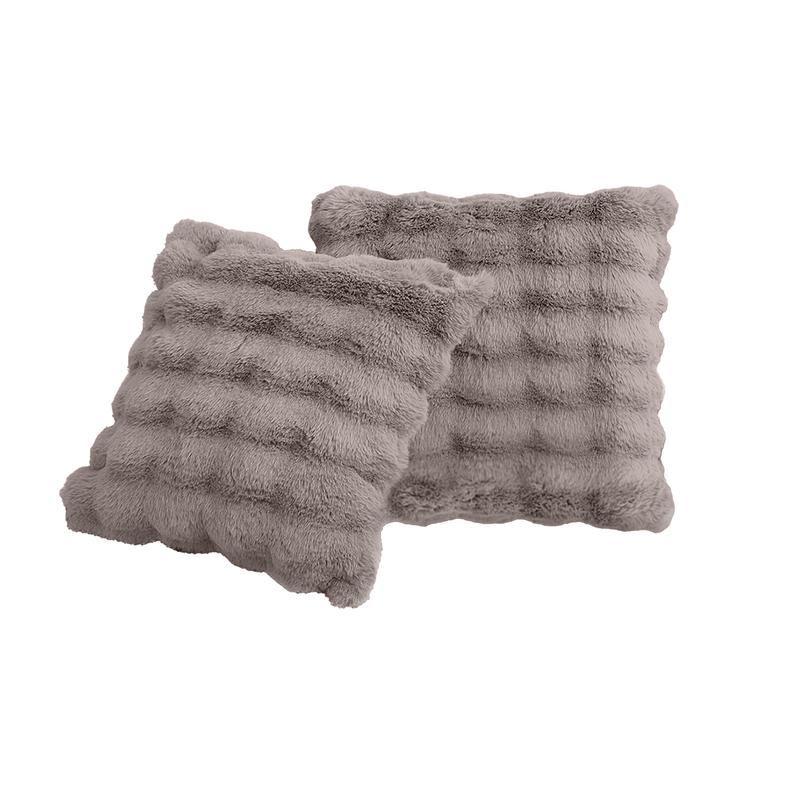 Pom Pom Fur plaid met kussens - taupe - 9
