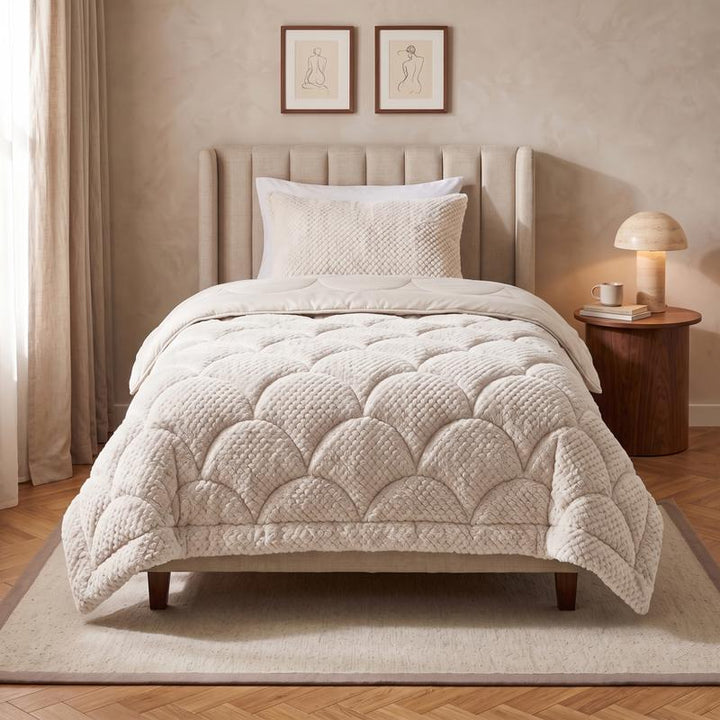 Lazy all-in-one dekbed Teddy fur - beige - 1