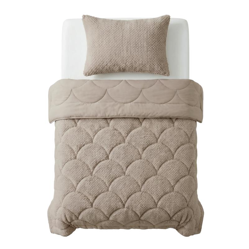 Lazy all-in-one dekbed Teddy fur - taupe - 2