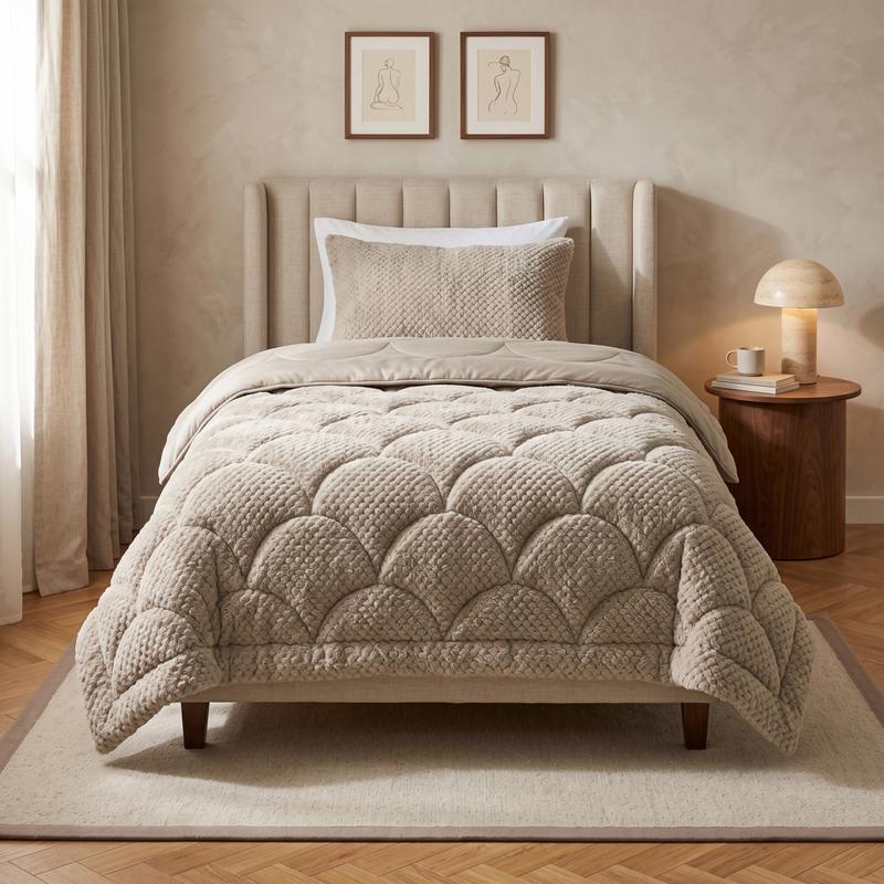 Lazy all-in-one dekbed Teddy fur - taupe - 1