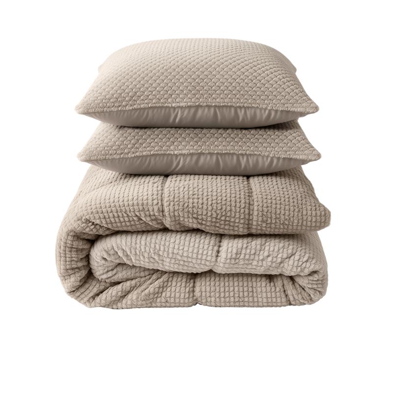 Lazy all-in-one dekbed Teddy fur - taupe - 3
