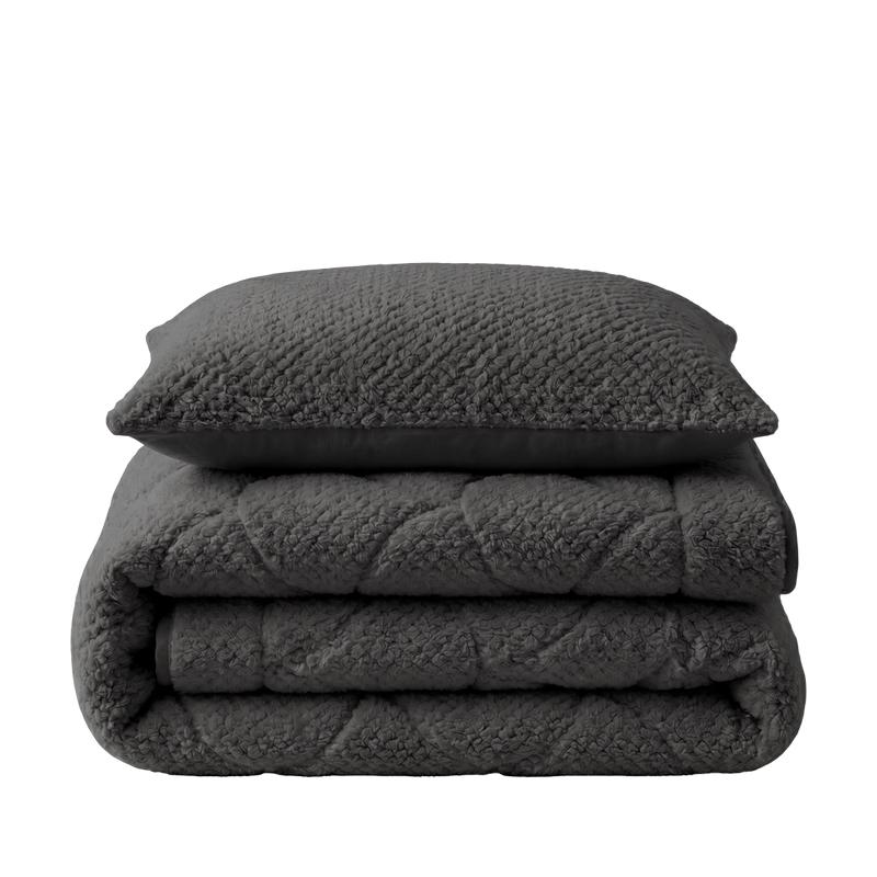 Lazy all-in-one dekbed Teddy fur - antraciet - 3
