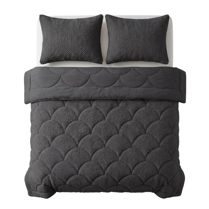 Lazy all-in-one dekbed Teddy fur - antraciet - 2