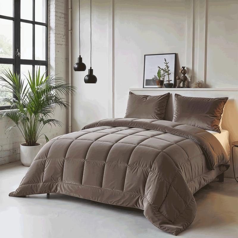Lazy all-in-one dekbed Velvet - taupe - 1