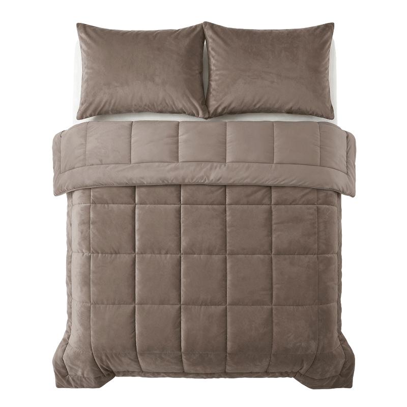 Lazy all-in-one dekbed Velvet - taupe - 2