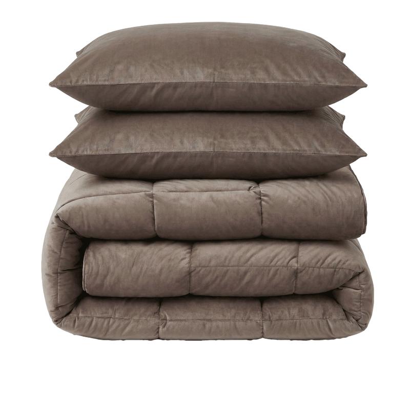 Lazy all-in-one dekbed Velvet - taupe - 3