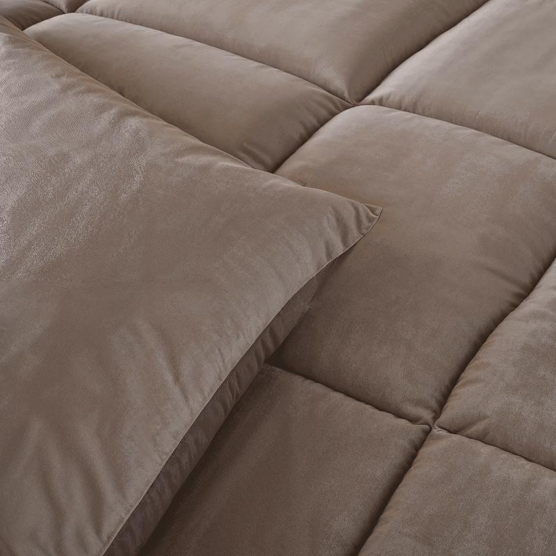 Lazy all-in-one dekbed Velvet - taupe - 5