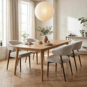 Japandi eetkamerstoelen met bouclélook - beige - 1