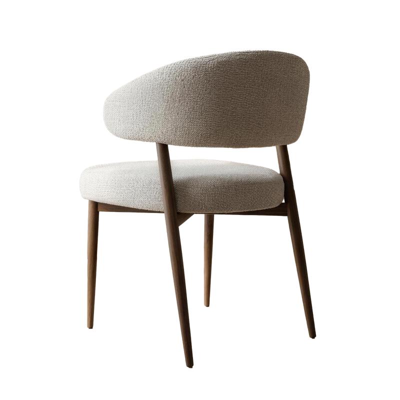 Japandi eetkamerstoelen met bouclélook - beige - 5
