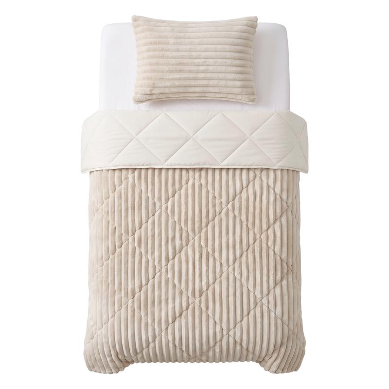 Lazy all-in-one dekbed ribstof - off white - 2