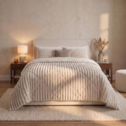 Lazy all-in-one dekbed ribstof - off white - 1