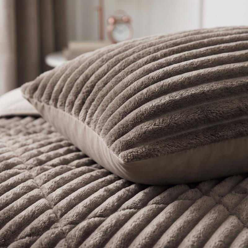 Lazy all-in-one dekbed ribstof - donkerbruin - 5