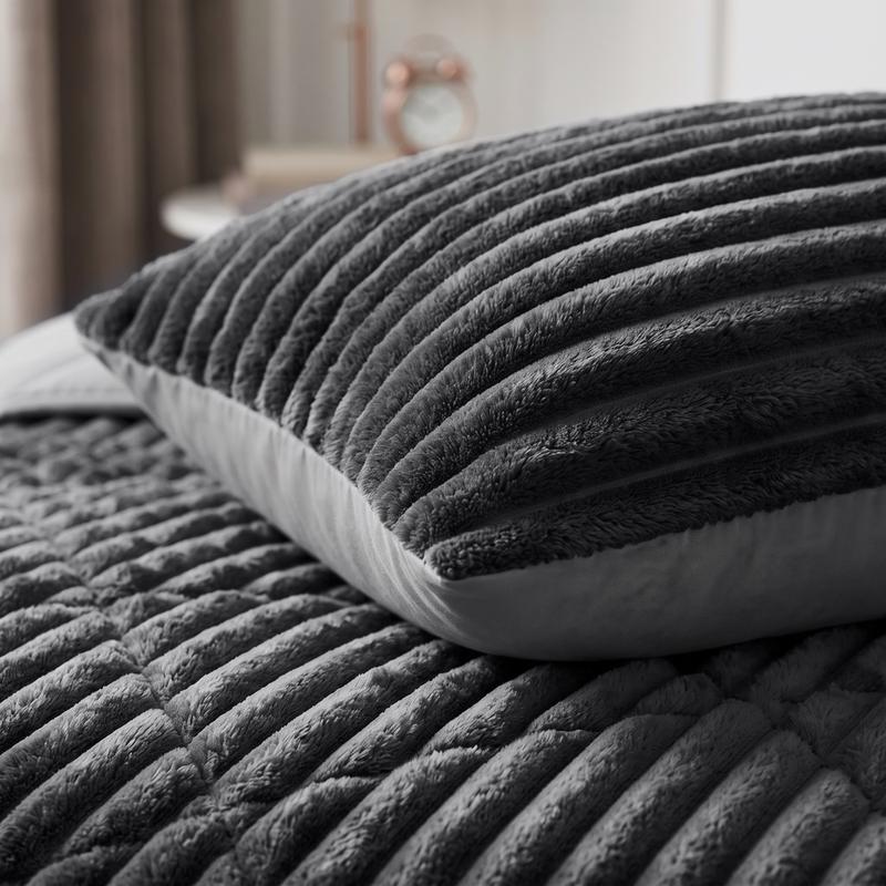 Lazy all-in-one dekbed ribstof - antraciet - 5