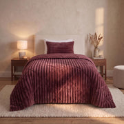 Lazy all-in-one dekbed ribstof - bordeaux - 1